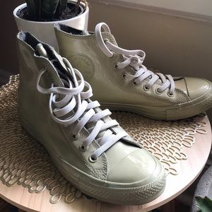 Gold rubber converse high tops